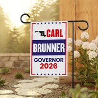 Carl Brunner For Maryland Governor 2026 Garden Flag, Double Sided, 2026 Governor Flag, Republic, Elections Flag, Race Red White & Blue Flag