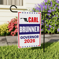 Carl Brunner For Maryland Governor 2026 Garden Flag, Double Sided, 2026 Governor Flag, Republic, Elections Flag, Race Red White & Blue Flag
