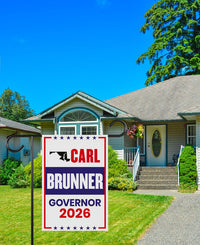 Carl Brunner For Maryland Governor 2026 Garden Flag, Double Sided, 2026 Governor Flag, Republic, Elections Flag, Race Red White & Blue Flag