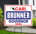 Carl Brunner For Maryland Governor 2026 Yard Sign, Corrugated Plastic Governor Elections Race Red White & Blue Yard Sign with Metal H-Stake