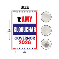 Amy Klobuchar For Minnesota Governor 2026 Garden Flag, Double Sided, 2026 Governor Flag, Elections Flag, Race Red White & Blue Flag