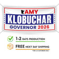Amy Klobuchar For Minnesota U.S. Governor Banner Sign, 13 oz Waterproof US Governor Election 2026 Vinyl Banner With Metal Grommets
