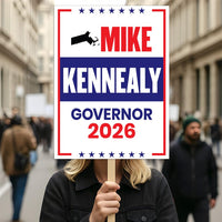 Mike Kennealy For Massachusetts Governor 2026 Election Sign, Political Campaign Sign, Republican, Governor Election 2026 Race Poster Sign