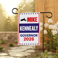 Mike Kennealy For Massachusetts Governor 2026 Garden Flag, Double Sided, 2026 Governor Flag, Elections Flag, Race Red White & Blue Flag