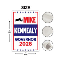 Mike Kennealy For Massachusetts Governor 2026 Garden Flag, Double Sided, 2026 Governor Flag, Elections Flag, Race Red White & Blue Flag