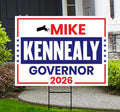 Mike Kennealy For Massachusetts Governor 2026 Yard Sign, Corrugated Governor Elections Race Red White & Blue Yard Sign with Metal H-Stake