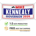 Mike Kennealy For Massachusetts U.S. Governor Banner Sign, 13 oz Waterproof US Governor Election 2026 Vinyl Banner With Metal Grommets