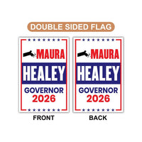 Maura Healey For Massachusetts Governor 2026 Garden Flag, Double Sided, 2026 Governor Flag, Elections Flag, Race Red White & Blue Flag