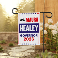 Maura Healey For Massachusetts Governor 2026 Garden Flag, Double Sided, 2026 Governor Flag, Elections Flag, Race Red White & Blue Flag