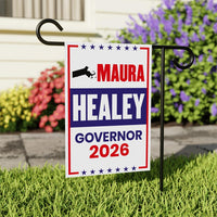 Maura Healey For Massachusetts Governor 2026 Garden Flag, Double Sided, 2026 Governor Flag, Elections Flag, Race Red White & Blue Flag