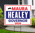 Maura Healey For Massachusetts Governor 2026 Yard Sign, Corrugated Governor Elections Race Red White & Blue Yard Sign with Metal H-Stake