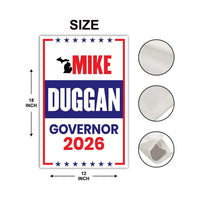 Mike Duggan For Michigan Governor 2026 Garden Flag, Double Sided, 2026 Governor Flag, Independent, Elections Flag, Race Red White Blue Flag