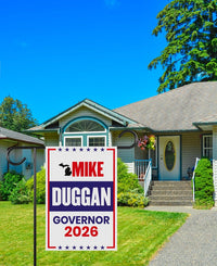 Mike Duggan For Michigan Governor 2026 Garden Flag, Double Sided, 2026 Governor Flag, Independent, Elections Flag, Race Red White Blue Flag