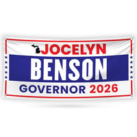 Jocelyn Benson For Michigan U.S. Governor Banner Sign, 13 oz Waterproof US Governor Election 2026 Vinyl Banner With Metal Grommets