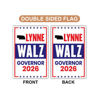 Lynne Walz For Nebraska Governor 2026 Garden Flag, Double Sided, 2026 Governor Flag, Democrate, Elections Flag, Race Red White & Blue Flag