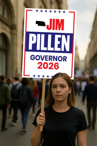 Jim Pillen For Nebraska Governor 2026 Election Sign, Political Campaign Sign, Republican party, Governor Election 2026 Race Poster Sign
