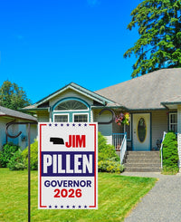 Jim Pillen For Nebraska Governor 2026 Garden Flag, Double Sided, 2026 Governor Flag, Republican, Elections Flag, Race Red White & Blue Flag