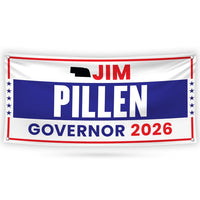 Jim Pillen For Nebraska U.S. Governor Banner Sign, 13 oz Waterproof US Governor Election 2026 Vinyl Banner With Metal Grommets
