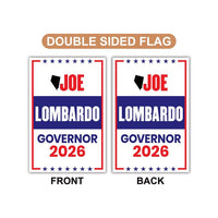 Joe Lombardo For Nevada Governor 2026 Garden Flag, Double Sided, 2026 Governor Flag, Republican, Elections Flag, Race Red White & Blue Flag