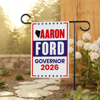 Aaron Ford For Nevada Governor 2026 Garden Flag, Double Sided, 2026 Governor Flag, Democratic, Elections Flag, Race Red White & Blue Flag