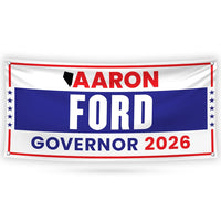 Aaron Ford For Nevada U.S. Governor Banner Sign, 13 oz Waterproof US Governor Election 2026 Vinyl Banner With Metal Grommets