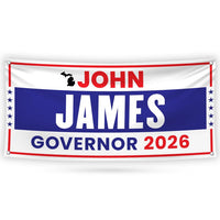 John James For Michigan U.S. Governor Banner Sign, 13 oz Waterproof US Governor Election 2026 Vinyl Banner With Metal Grommets