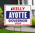 Kelly Ayotte For New Hampshire Governor 2026 Yard Sign, Corrugated Governor Elections Race Red White & Blue Yard Sign with Metal H-Stake