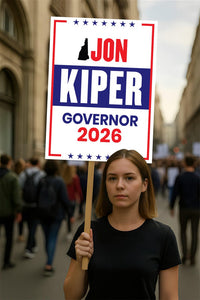 Jon Kiper For New Hampshire Governor 2026 Election Sign, Political Campaign Sign, Democratic party, Governor Election 2026 Race Poster Sign