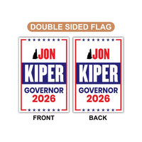 Jon Kiper For New Hampshire Governor 2026 Garden Flag, Double Sided, 2026 Governor Flag, Elections Flag, Race Red White & Blue Flag