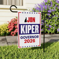 Jon Kiper For New Hampshire Governor 2026 Garden Flag, Double Sided, 2026 Governor Flag, Elections Flag, Race Red White & Blue Flag
