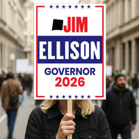 Jim Ellison For New Mexico Governor 2026 Election Sign, Political Campaign Sign, Republican party, Governor Election 2026 Race Poster Sign