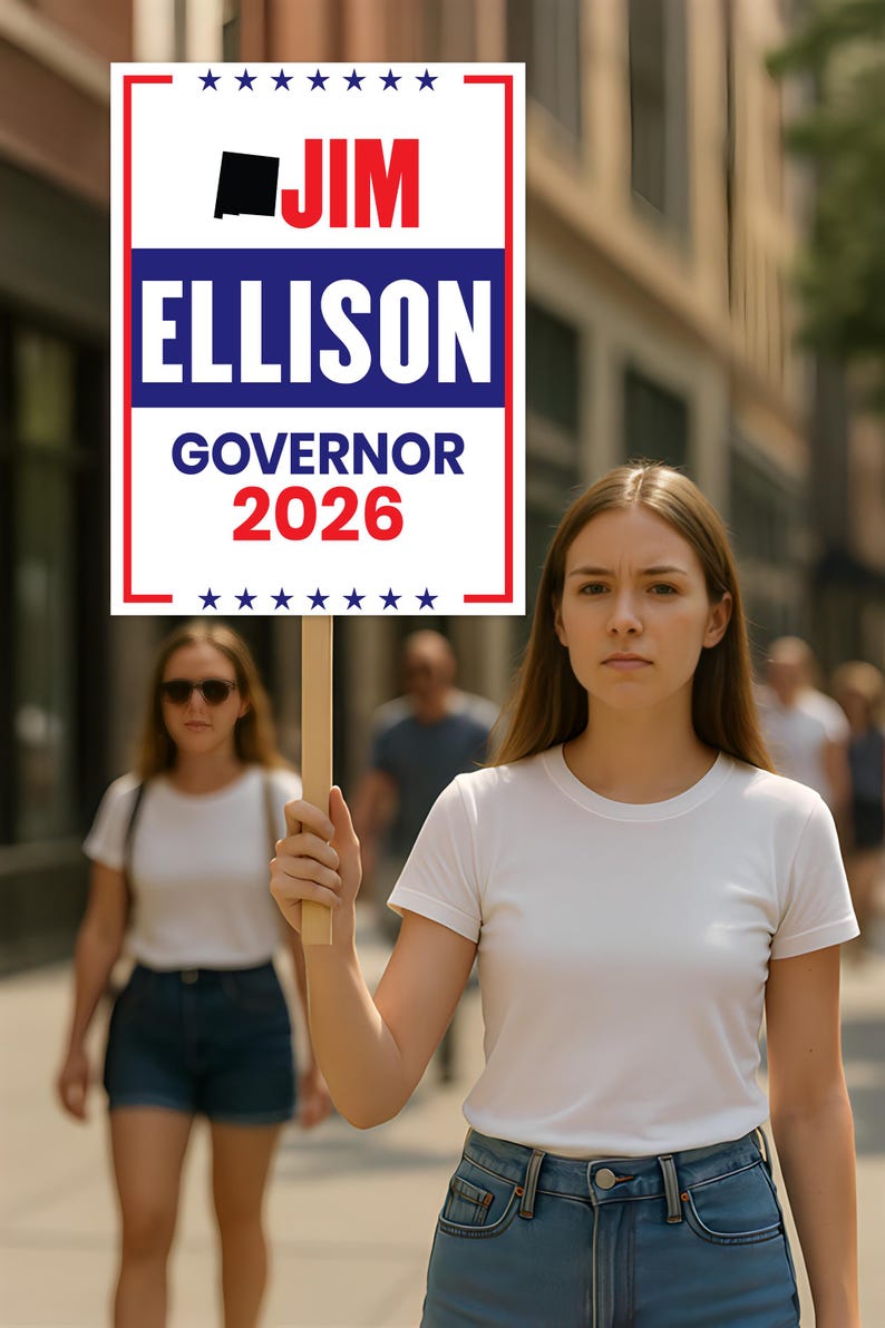 Jim Ellison For New Mexico Governor 2026 Election Sign, Political ...