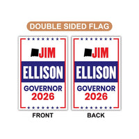 Jim Ellison For New Mexico Governor 2026 Garden Flag, Double Sided, 2026 Governor Flag, Republic, Elections Flag, Race Red White & Blue Flag