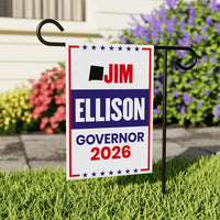 Jim Ellison For New Mexico Governor 2026 Garden Flag, Double Sided, 2026 Governor Flag, Republic, Elections Flag, Race Red White & Blue Flag