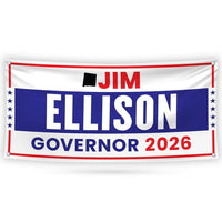 Jim Ellison For New Mexico U.S. Governor Banner Sign, 13 oz Waterproof US Governor Election 2026 Vinyl Banner With Metal Grommets