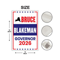 Bruce Blakeman For New York Governor 2026 Garden Flag, Double Sided, 2026 Governor Flag, Elections Flag, Race Red White & Blue Flag