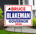 Bruce Blakeman For New York Governor 2026 Yard Sign, Corrugated Plastic Governor Elections Race Red White Blue Yard Sign with Metal H-Stake