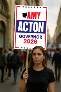 Amy Acton For Ohio Governor 2026 Election Sign, Political Campaign Sign, Democratic party, Governor Election 2026 Race Poster Sign