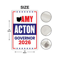 Amy Acton For Ohio Governor 2026 Garden Flag, Double Sided, 2026 Governor Flag, Democratic party, Elections Flag, Race Red White & Blue Flag