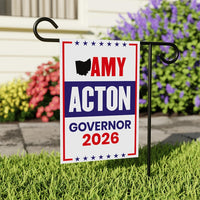 Amy Acton For Ohio Governor 2026 Garden Flag, Double Sided, 2026 Governor Flag, Democratic party, Elections Flag, Race Red White & Blue Flag