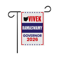 Vivek Ramaswamy For Ohio Governor 2026 Garden Flag, Double Sided, 2026 Governor Flag, Elections Flag, Race Red White & Blue Flag