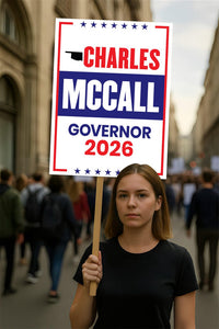 Charles McCall For Oklahoma Governor 2026 Election Sign, Political Campaign Sign, Republican party, Governor Election 2026 Race Poster Sign