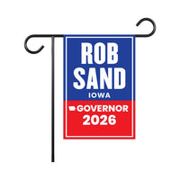 Rob Sand For Iowa Governor 2026 Garden Flag, Double Sided, 2026 Governor Flag, Democratic party, Elections Flag, Race Red White & Blue Flag