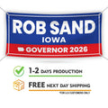 Rob Sand For Iowa U.S. Governor Banner Sign, 13 oz Waterproof US Governor Election 2026 Vinyl Banner With Metal Grommets