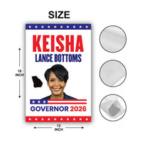 Keisha Lance Bottoms For Georgia Governor 2026 Garden Flag, Double Sided, 2026 Governor Flag, Elections Flag, Race Red White & Blue Flag