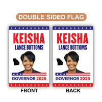 Keisha Lance Bottoms For Georgia Governor 2026 Garden Flag, Double Sided, 2026 Governor Flag, Elections Flag, Race Red White & Blue Flag