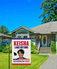 Keisha Lance Bottoms For Georgia Governor 2026 Garden Flag, Double Sided, 2026 Governor Flag, Elections Flag, Race Red White & Blue Flag
