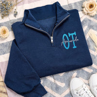 Occupational Therapy Embroidered Quarter Zip Sweatshirt, Personalized COTA OT Pullover, Therapy Team Grad Gift Office Apparel