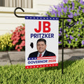 JB Pritzker For Illinois Governor 2026 Garden Flag, Double Sided, 2026 Governor Flag, Democrate, Elections Flag, Race Red White & Blue Flag