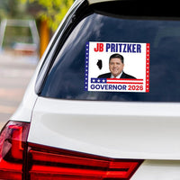 JB Pritzker For Illinois Governor 2026 Vinyl Sticker, Vote JB Pritzker, Illinois Governor Elections 2026 Bumper Sticker 6" x 4.5"